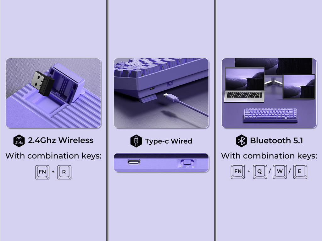 XVX M67 JadeStone VIA Tri-Mode Mechanical Keyboard