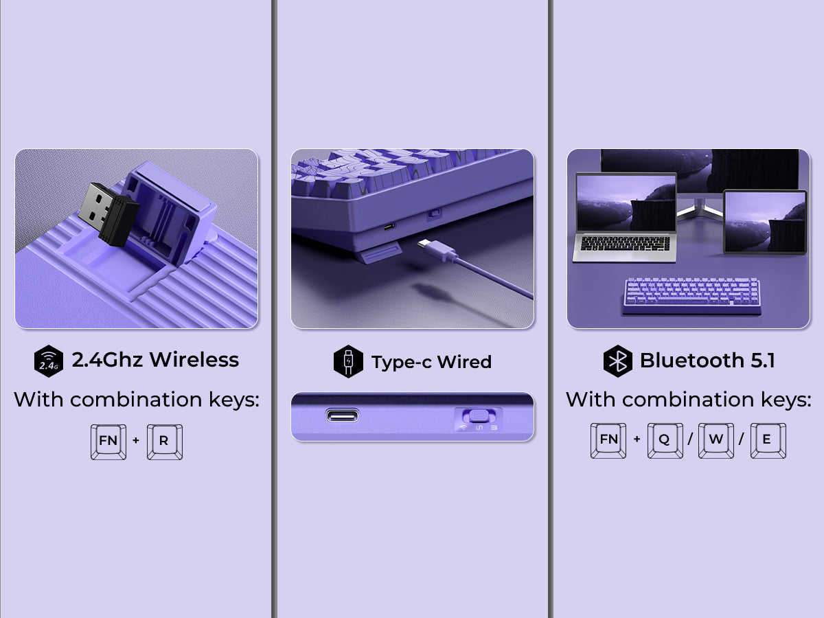 XVX M67 JadeStone VIA Tri-Mode Mechanical Keyboard