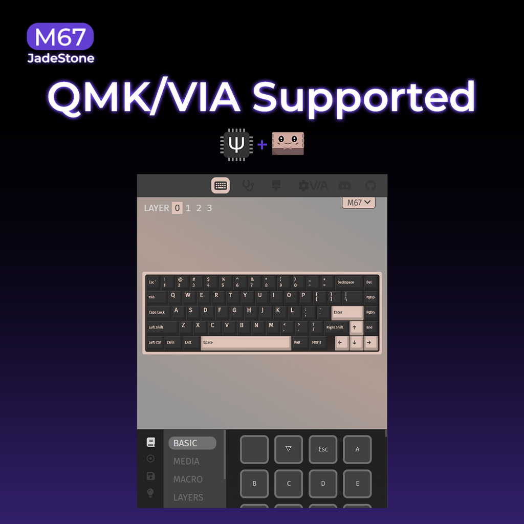 XVX M67 JadeStone VIA Tri-Mode Mechanical Keyboard