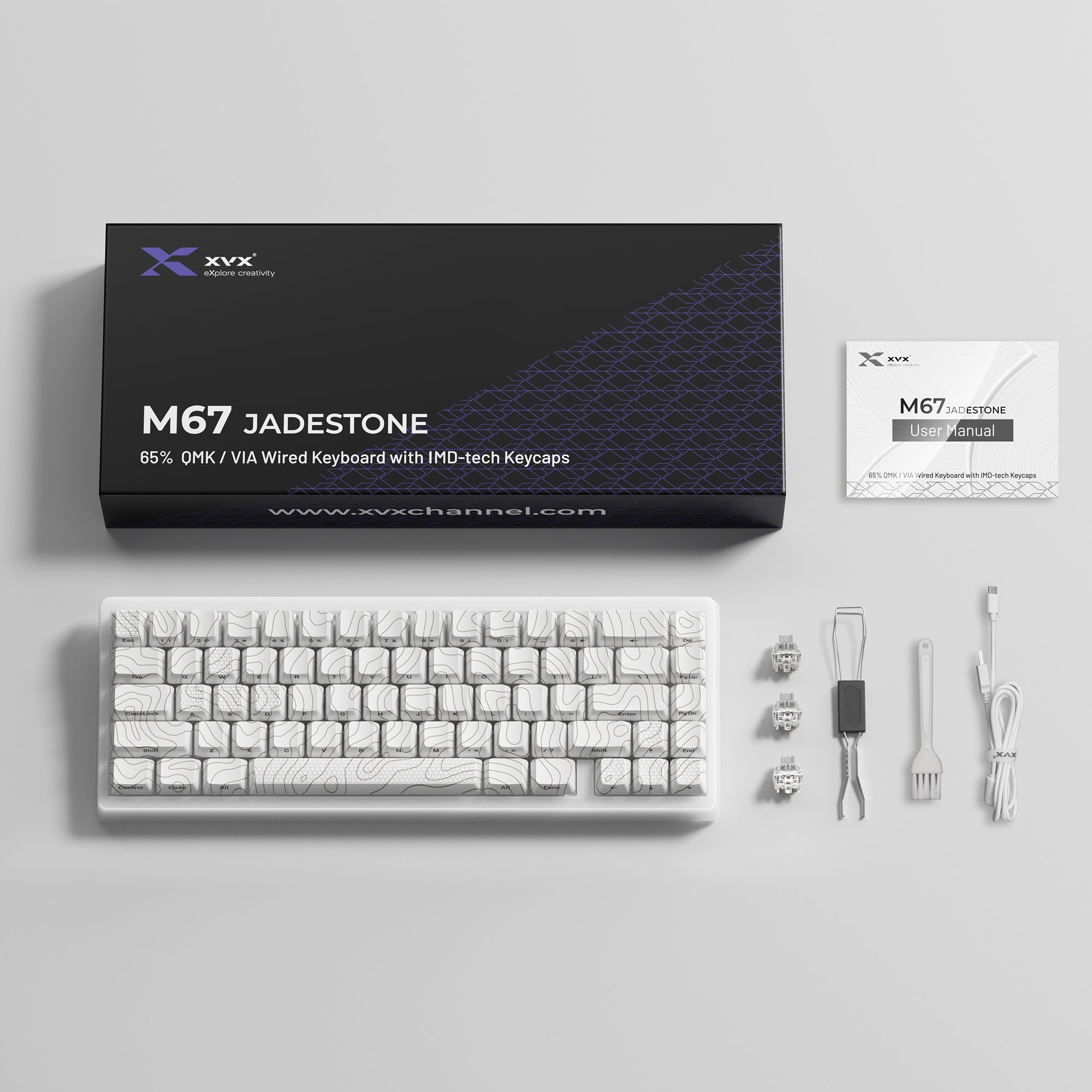 XVX M67 JadeStone VIA Tri-Mode Mechanical Keyboard