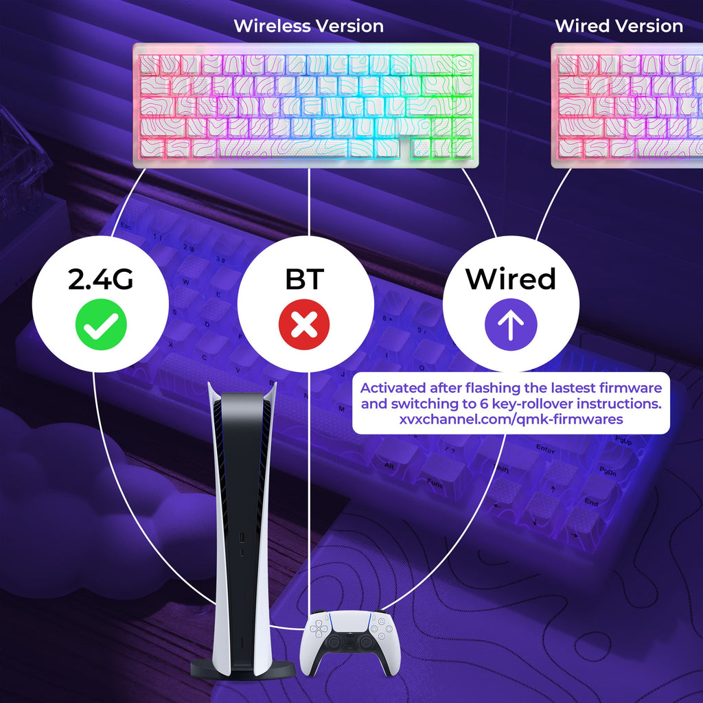 XVX M67 JadeStone VIA Tri-Mode Mechanical Keyboard