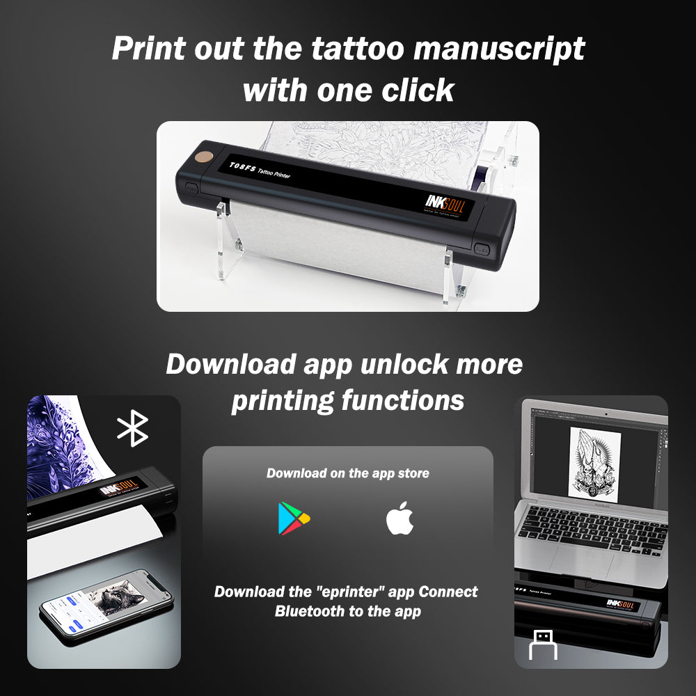 T08FS Wireless Tattoo Transfer Stencil Printer