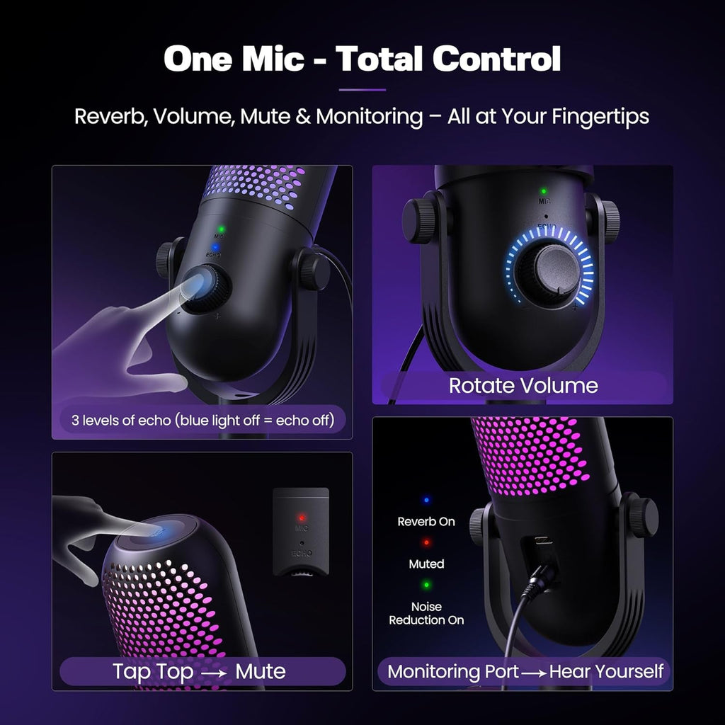 USB RGB Condenser Gaming Microphone