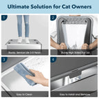 XXL Stainless Steel Cat Litter Box with Lid