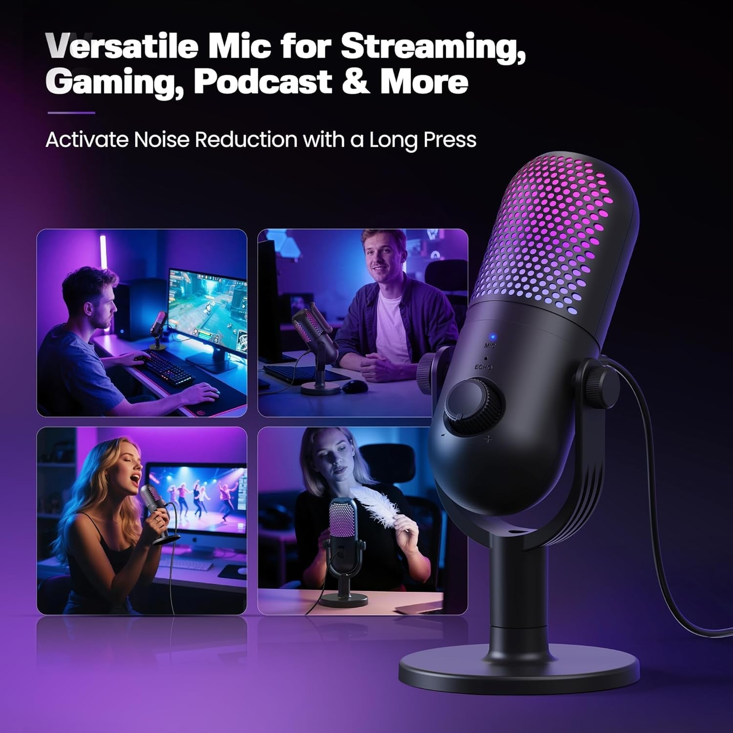 USB RGB Condenser Gaming Microphone