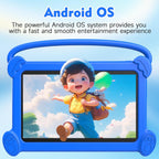 Kids Tablet 7 Inch for Kids 3-9, 32GB ROM, 4GB RAM, Android 12, Toddler Tablet with Shockproof Case, Parent Controls, Dual Camera, Wifi, FM, GPS, Blue