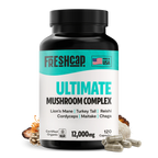 Organic Mushroom Complex Capsules — 6-Mushroom Blend, 12,000mg, Immunity & Focus