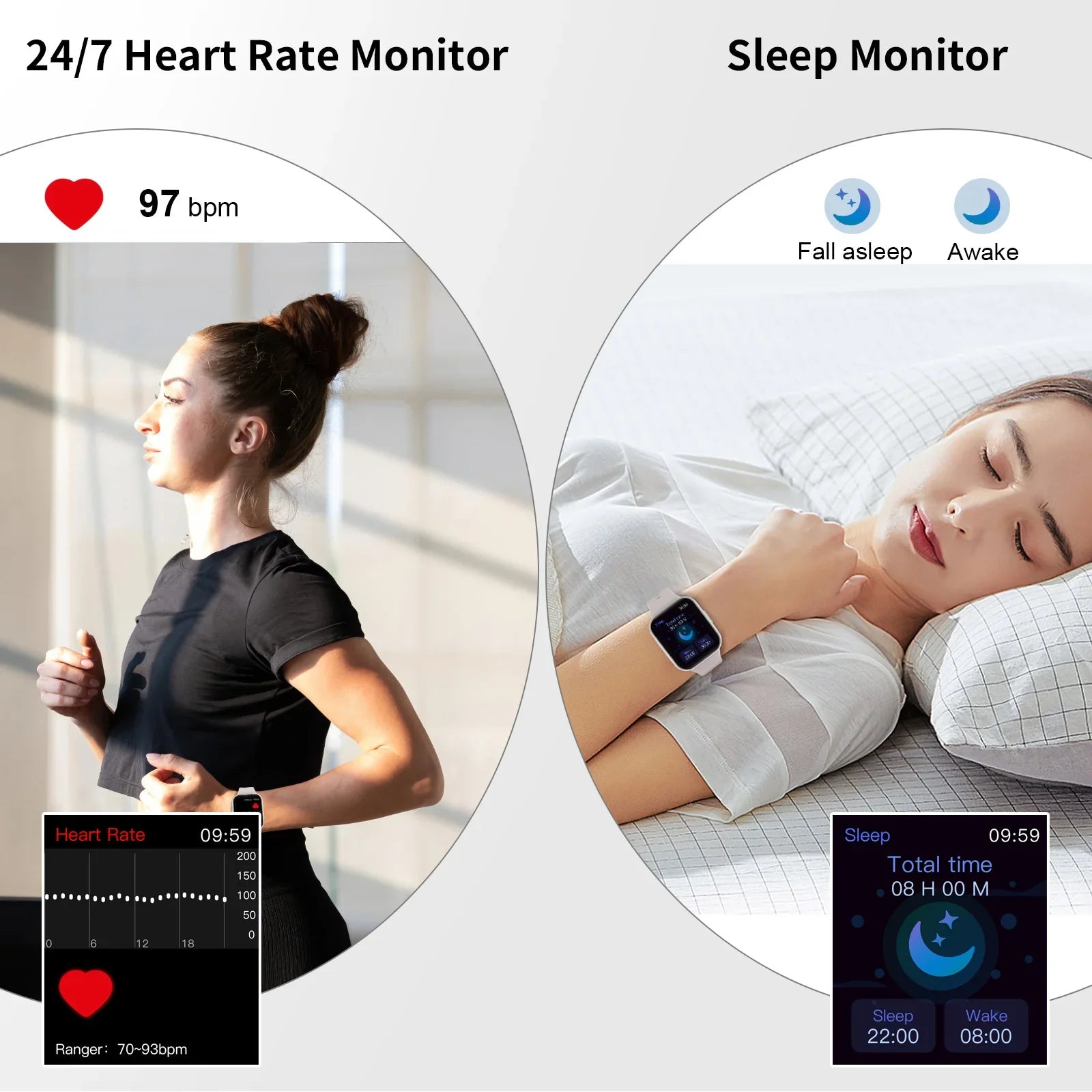 1.69" Touch Smart Fitness Watch