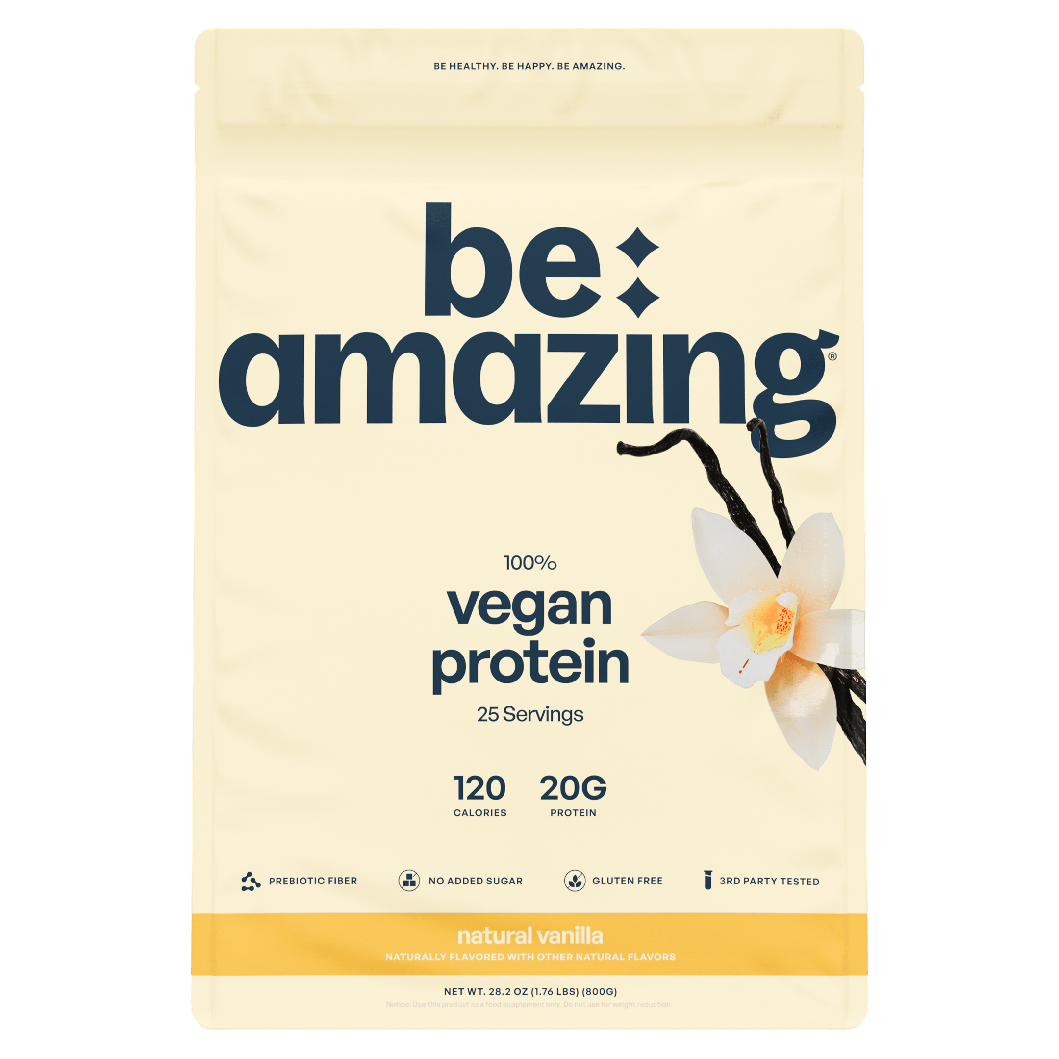 Vegan Protein Powder — Natural Vanilla, 20g Plant-Based Protein, Gluten & Soy-Free