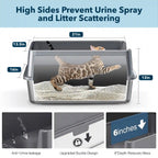 XXL Stainless Steel Cat Litter Box with Lid
