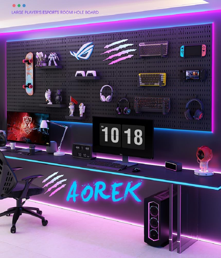 RGB Gaming Pegboard Wall Organizer