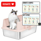 XXL Stainless Steel Cat Litter Box with Lid