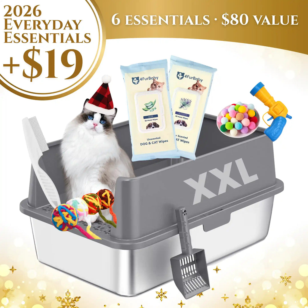 XXL Stainless Steel Cat Litter Box with Lid