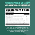 Organic Mushroom Complex Capsules — 6-Mushroom Blend, 12,000mg, Immunity & Focus