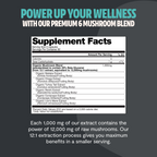 Organic Mushroom Complex Capsules — 6-Mushroom Blend, 12,000mg, Immunity & Focus