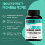 Organic Mushroom Complex Capsules — 6-Mushroom Blend, 12,000mg, Immunity & Focus