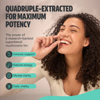 Organic Mushroom Complex Capsules — 6-Mushroom Blend, 12,000mg, Immunity & Focus