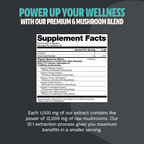 Organic Mushroom Complex Capsules — 6-Mushroom Blend, 12,000mg, Immunity & Focus