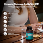 Organic Mushroom Complex Capsules — 6-Mushroom Blend, 12,000mg, Immunity & Focus
