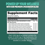 Organic Mushroom Complex Capsules — 6-Mushroom Blend, 12,000mg, Immunity & Focus