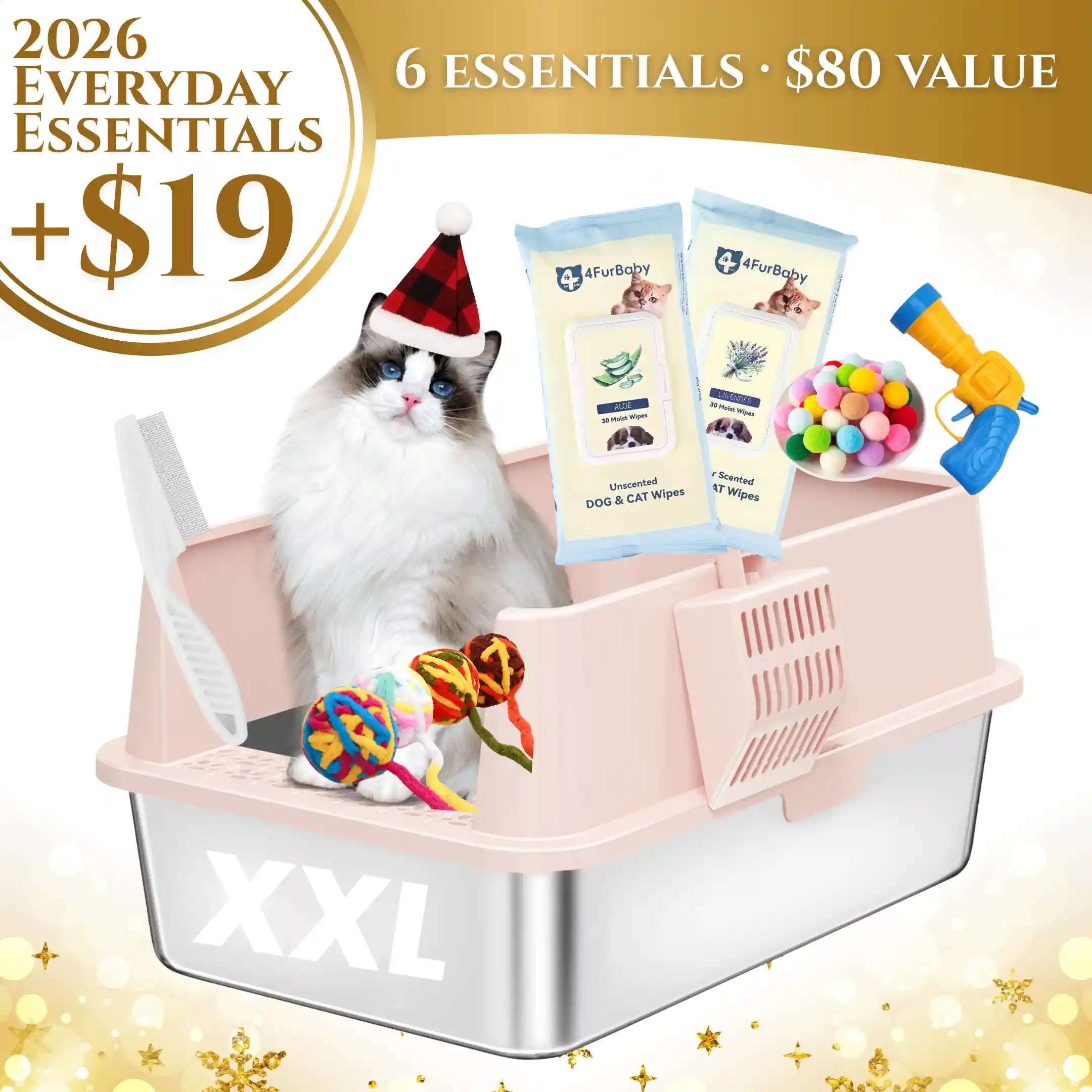XXL Stainless Steel Cat Litter Box with Lid