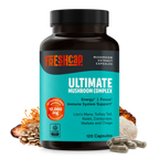 Organic Mushroom Complex Capsules — 6-Mushroom Blend, 12,000mg, Immunity & Focus