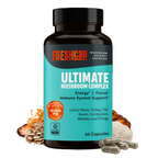 Organic Mushroom Complex Capsules — 6-Mushroom Blend, 12,000mg, Immunity & Focus